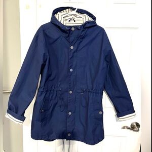 Roxy Rain Coat XL Navy Hooded Spring Fall Jacket